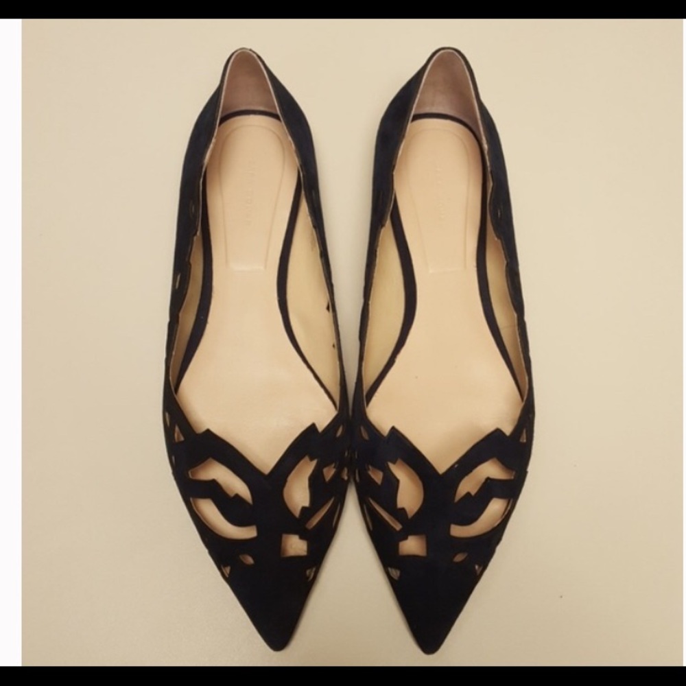 Zara blue suede flats. Size 9